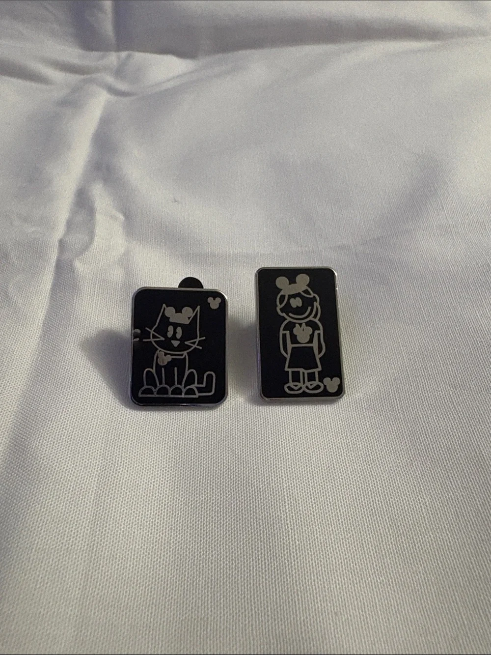 Disney Black Enamel Cat & Character Cufflink Set
